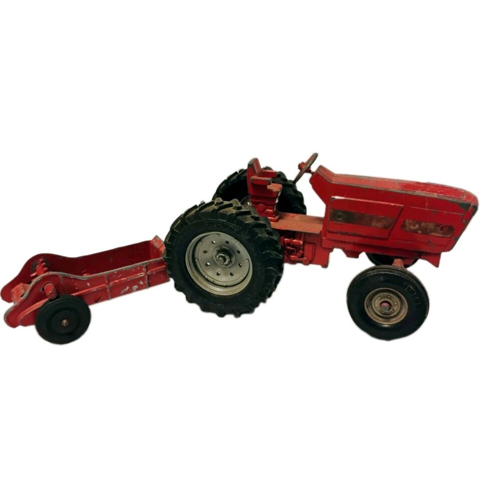 Vtg ERTL International Harvester 1/16 Diecast Tractor with Scraper Attachment